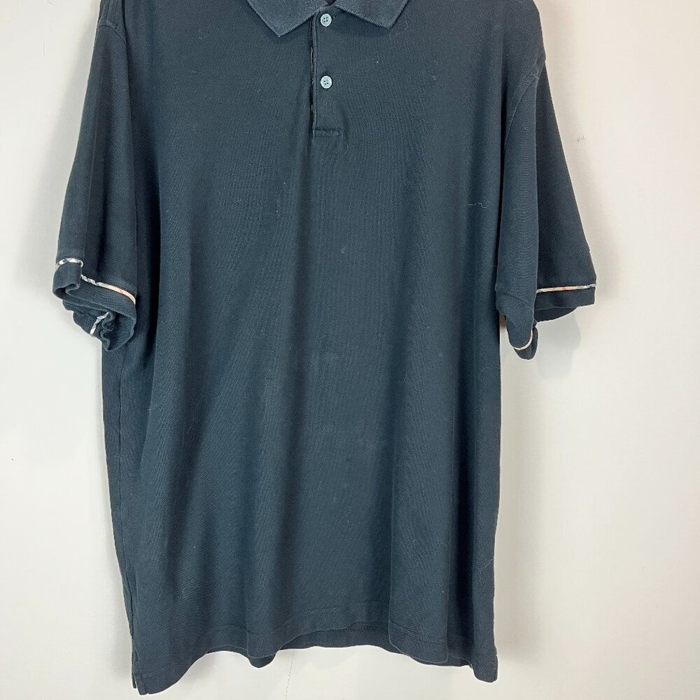 Men's Vintage Burberry Golf Navy Blue collared polo shirt size L